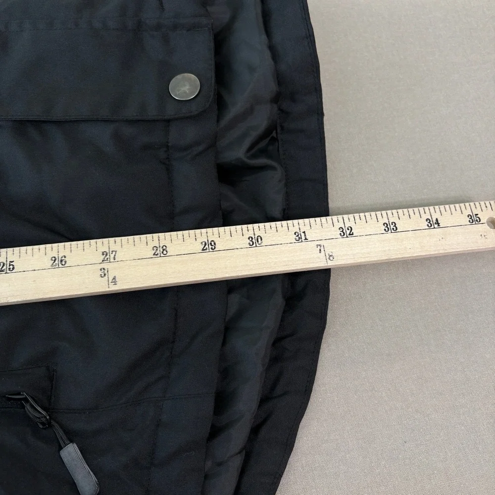 Vintage Iceburg Jacket Mens Size XL Black Quilted Hooded Snap Front Ski Y2K 90s